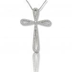 White gold cross (with chain) k18 with diamonds(code M2326) 